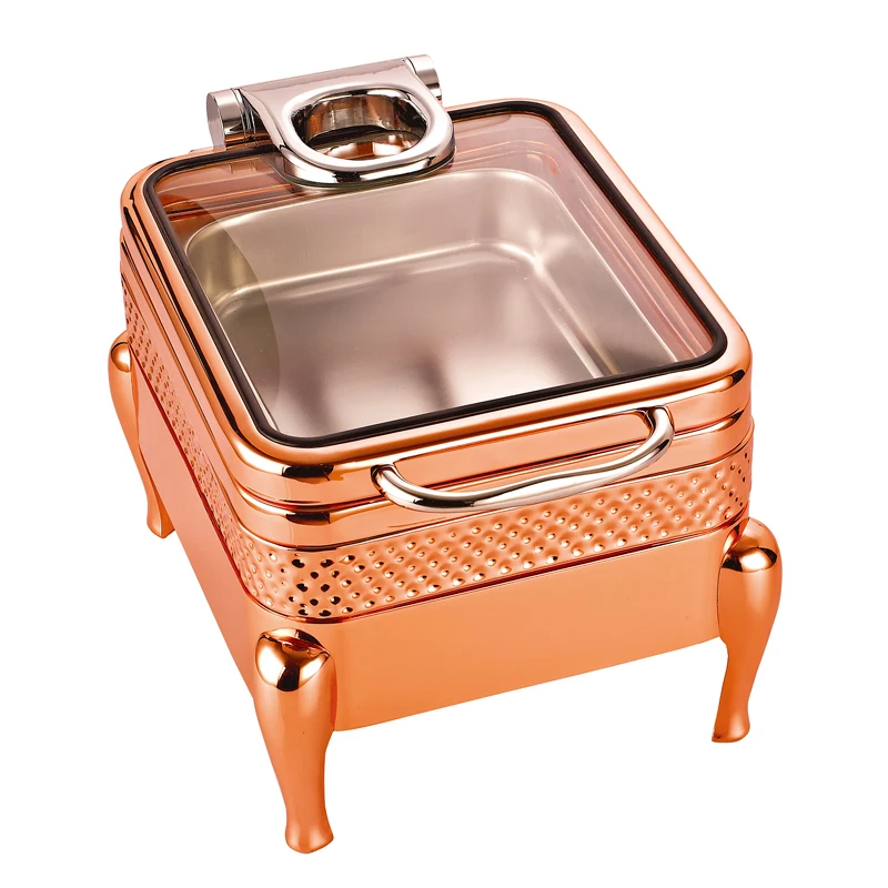 Hotel & restaurant supplies China factory Low MOQ rose gold color stainless steel 304 equipment for keeping food hot