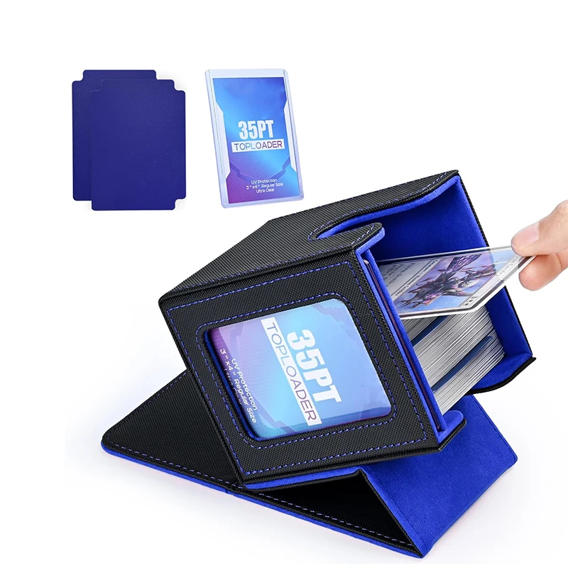 Custom logo Premium Game Cards Boxes Yugioh 100+ Cards Box storage card Pu Leather Deck Box for Gift
