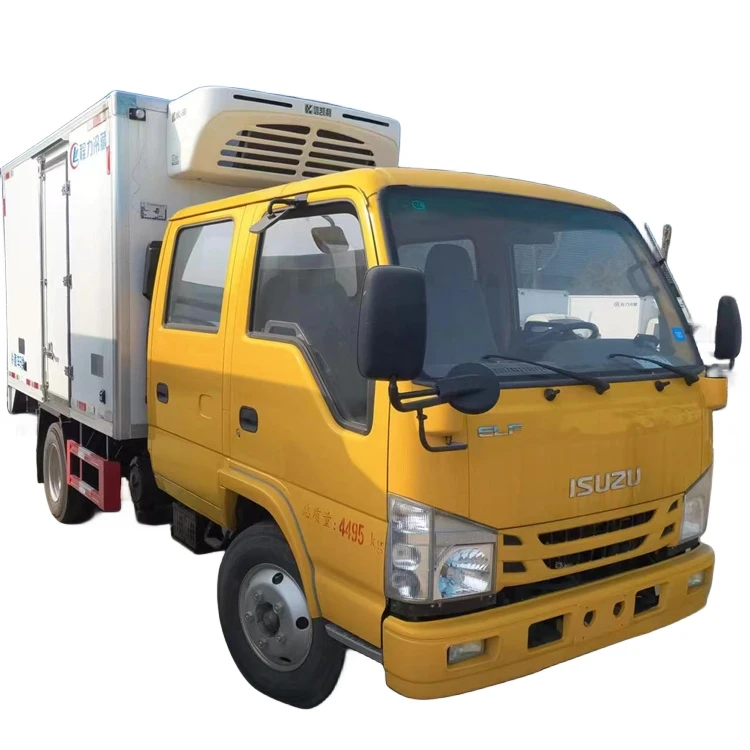 Best Isuzu double row2 ton 3ton refrigerated van freezer truck refrigerator car  chill car cold box truck freezer vehicles