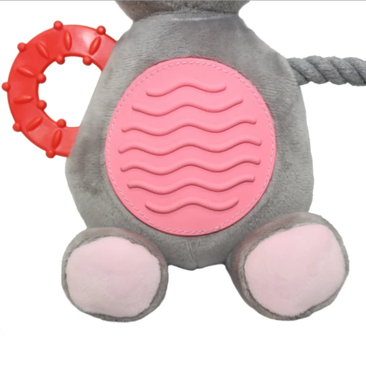 
Free Sample Stuffed & plush Toy Animal Rabbit Dog Chew Plush Disney Teeth Grinding Animal Product Squeaker Plush Dog Toys 
