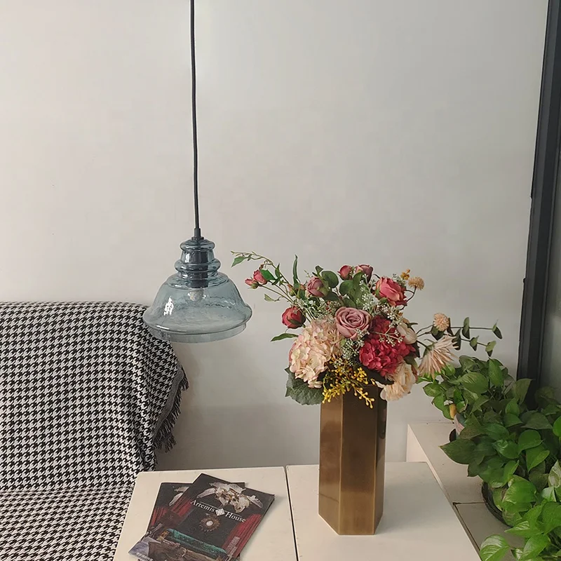 Iron Glass Chandelier American Dining Table Lamp Simple Restaurant Lamp bar Lamp Straight Industrial Commercial Hot Pot Store