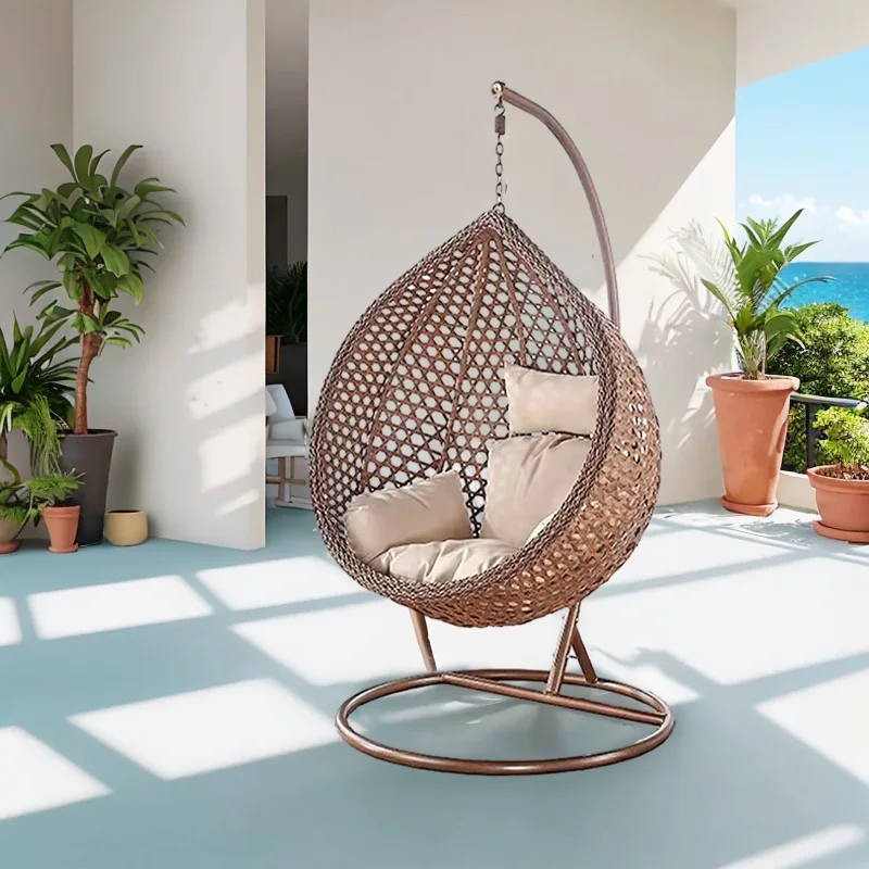 Heavy duty outdoor swing egg bed two person chair outdoor courtyard parasol egg swing for bedroom