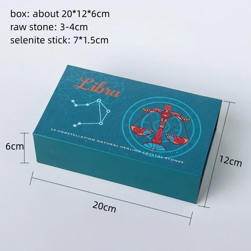 Natural ore specimen raw stones selenite stick crystal twelve constellations crystal kit