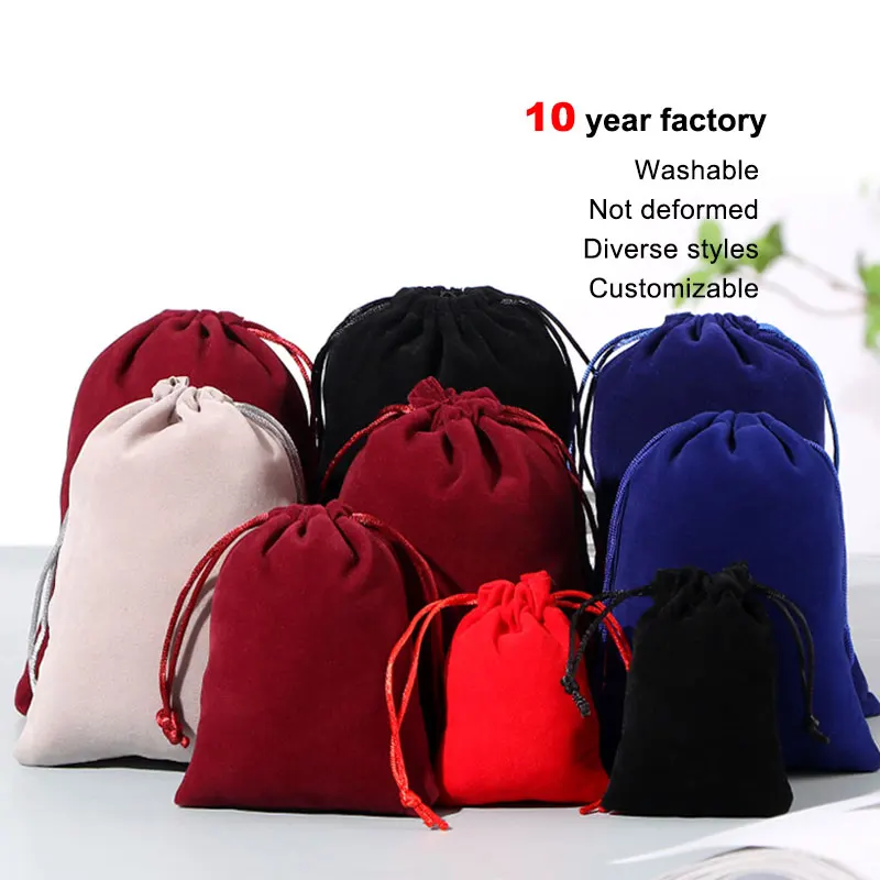 Eco-friendly Recycled Life Storage bag Velvet Headphone Gift Shopping Jewelry Storage Bag Black Velvet Bag With Logo