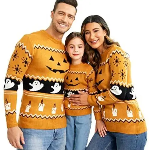 2024 Supplier Couple Matching Christmas Jumper Ugly Pullover Unisex Glitter Lights Funny Reindeer Holiday Christmas Sweater