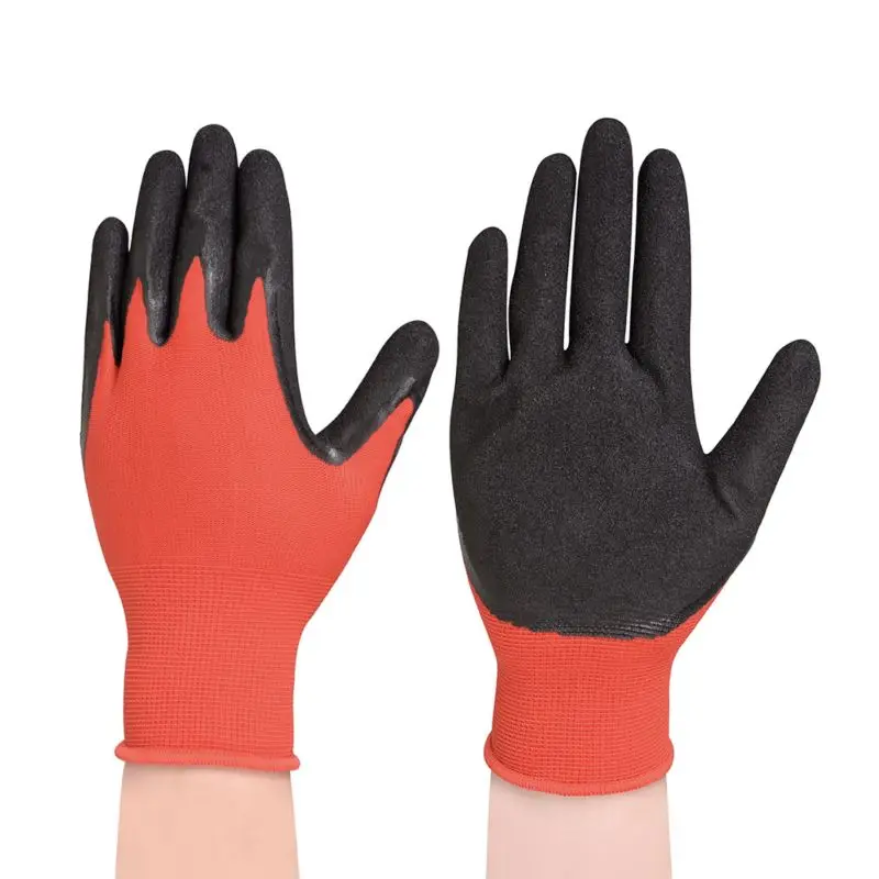 Оптовая продажа, промышленные рабочие перчатки 15 калибра из нейлона и спандекса с противоскользящим покрытием из песчаного нитрильного пенопласта