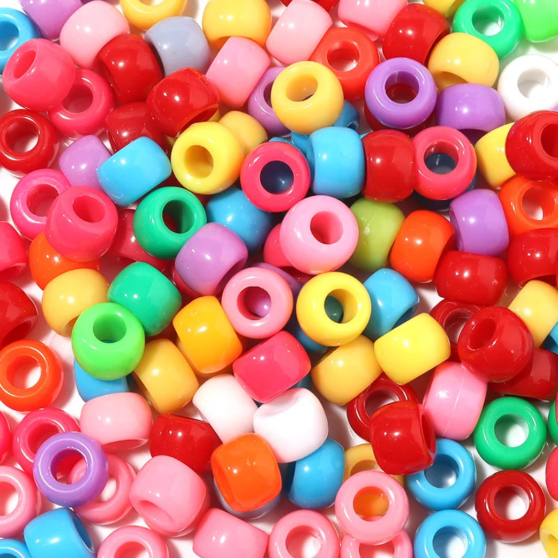 Colorful Acrylic Beads Solid Color Large Diy Hand Beading Solid Color Large Hole Beads