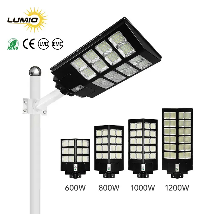 Solar led outdoor 800W Waterproof IP65 Residential Road Lamp Integrated 600W 1000W 1200W Sports Stadiums LED Solar Street Light