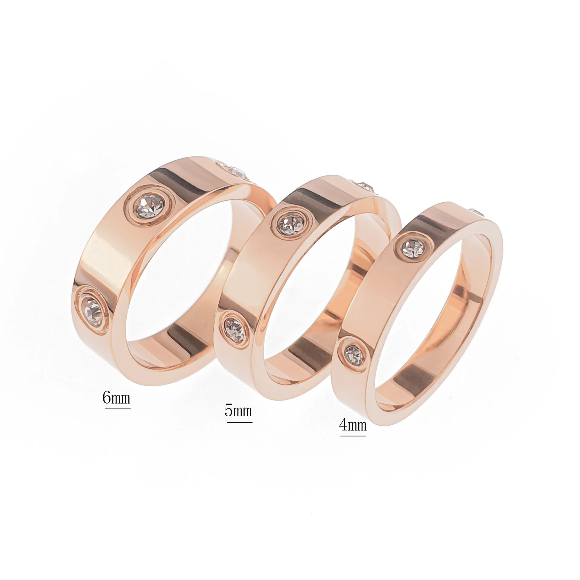 Высококачественное кольцо из полированной титановой стали 14k позолоченные женские кольца с бриллиантами
