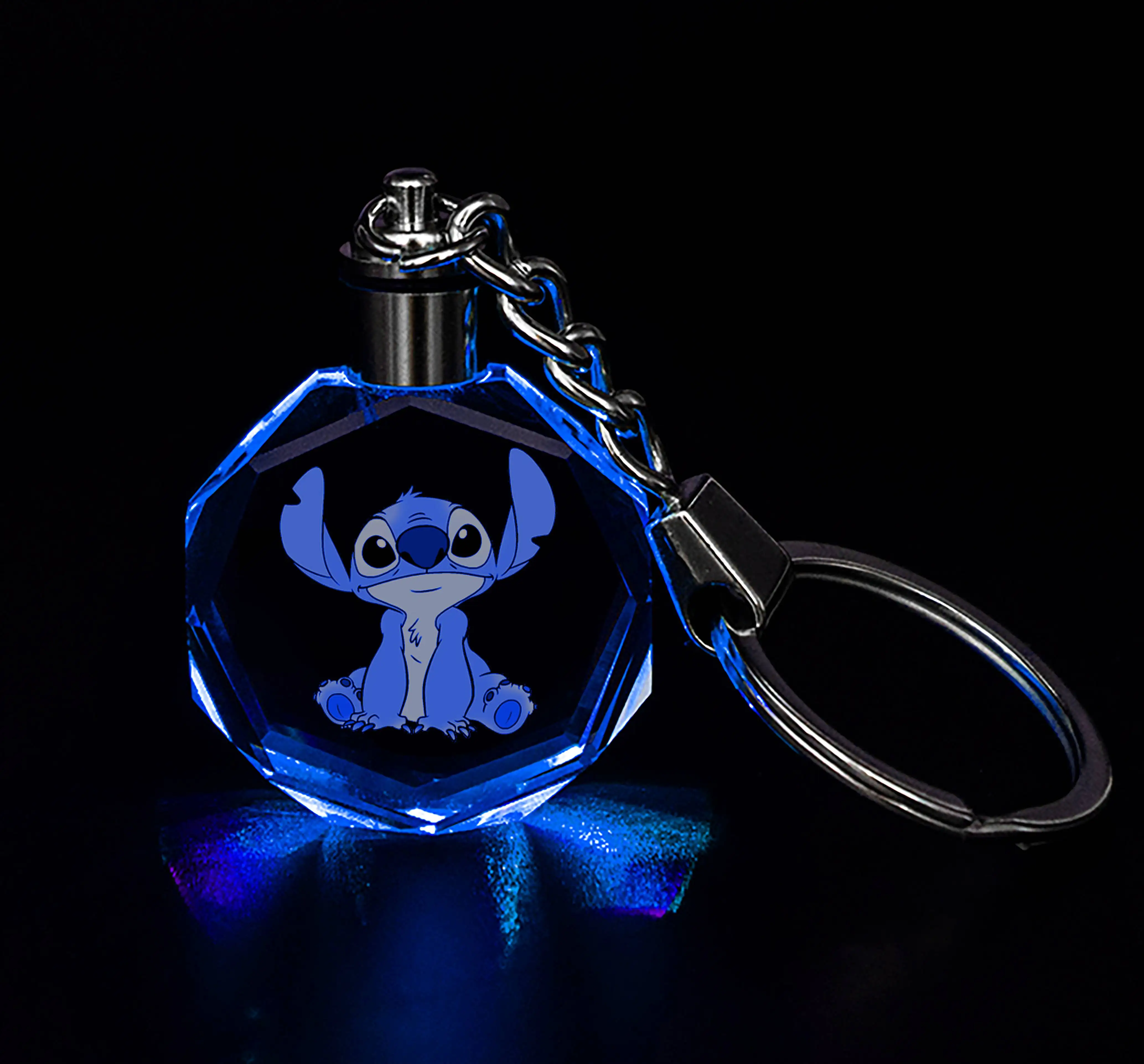 Wholesale custom 3d keychains plush dog keychain hot dog keychain with changeable led light for promotion gift or birthday gift