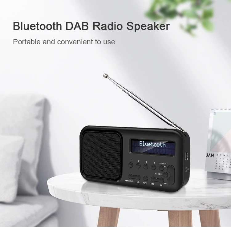Factory Price Easy Carry Dab Digital Portable Mini Digital DAB+FM Radio Wireless Alarm Clock Fm Radio