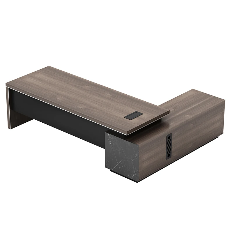 High End Office Furniture Escritorio De Oficina Mdf Board Executive Boss Office Desk L Shape Factory Design Luxury Office Table