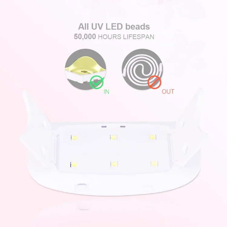 Colorful USB Rechargeable 365nm 395nm Portable Small Nail Lamp Gel Dyer 2 Times Polish UV Led Gel Drying Nail Lamp