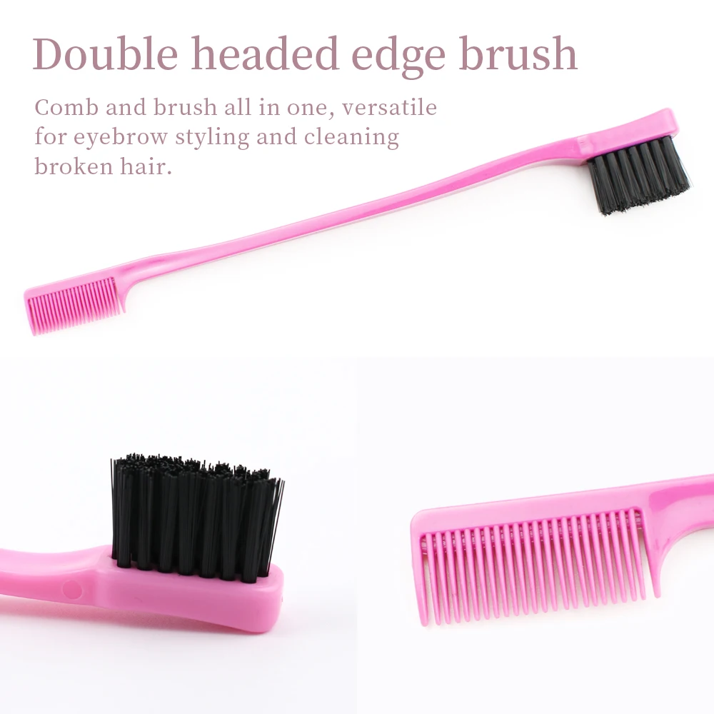 3 Pieces Hair Styling Comb Set Teasing Rat Tail Comb for Woman Baby Hair Combing Double Sided Edge Control Brush