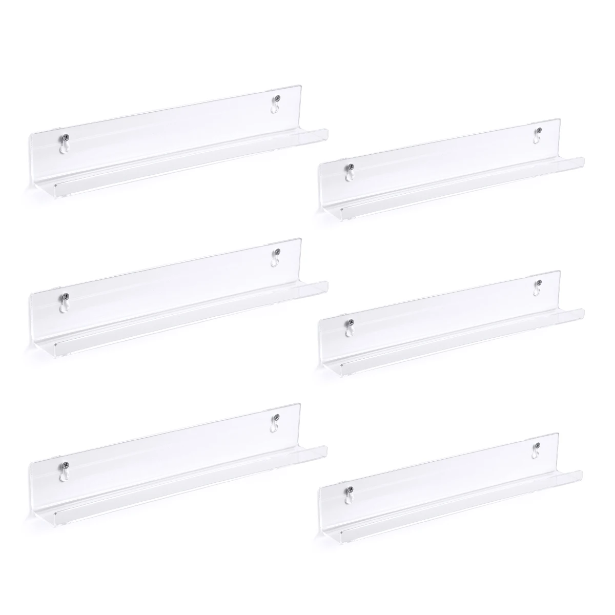 Clear Vinyl Record Shelf Wall Mount 6 Pack,Acrylic Album Record Holder Display Your Daily Listening in Office Home
