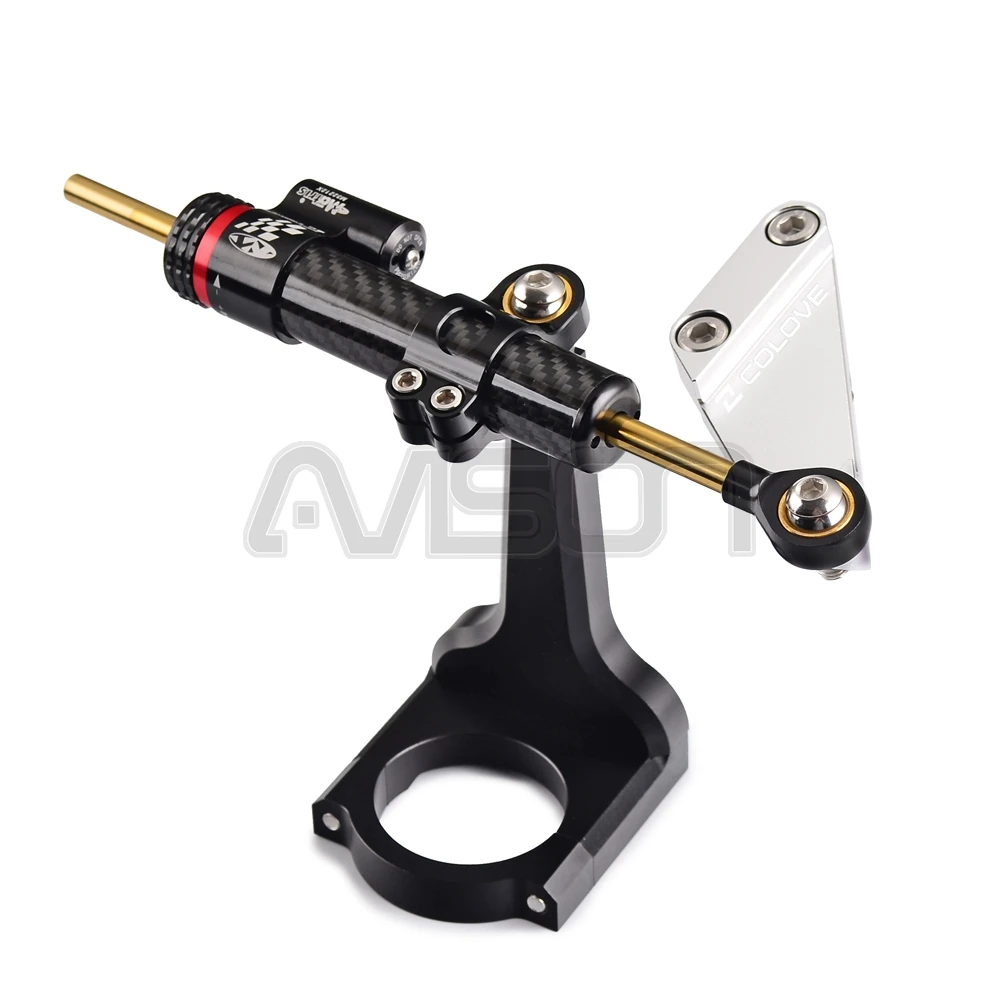 
For COLOVE KY 500X 400X Motorcycle handlebar anti shake Damper Adjustable Steering Stabilizer damper bracket Fixed 