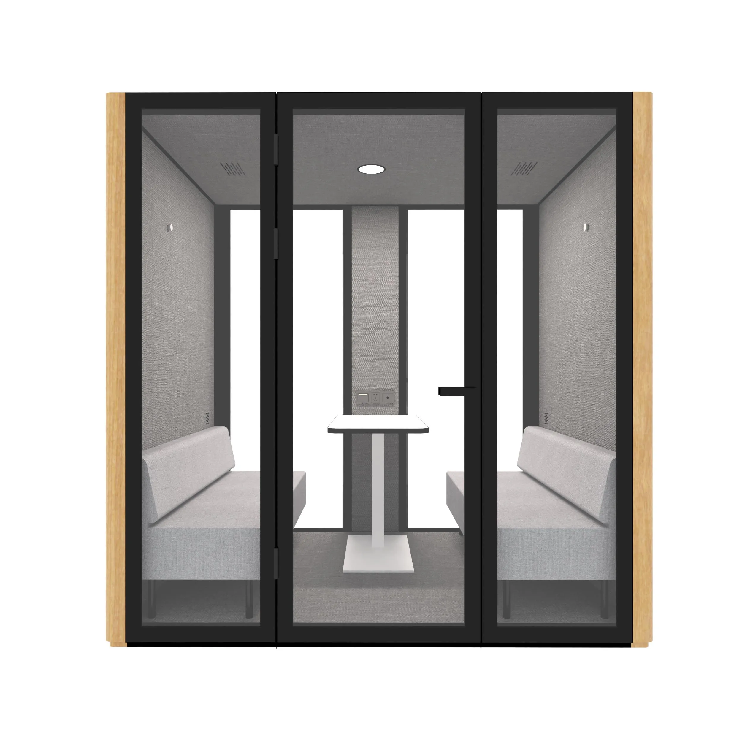 High End Commercial Furniture Sound Insulation Soundproof Office Phone Call Booth Meeting Pod With Sofa Set