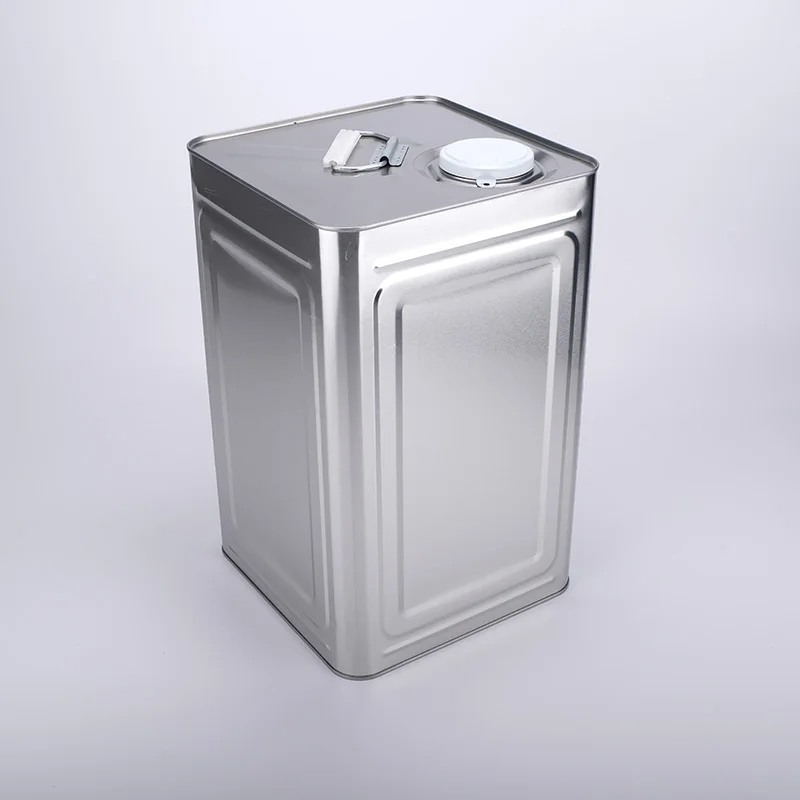 20L printed metal square tin can with handle for chemical oil and paint glue gasoline