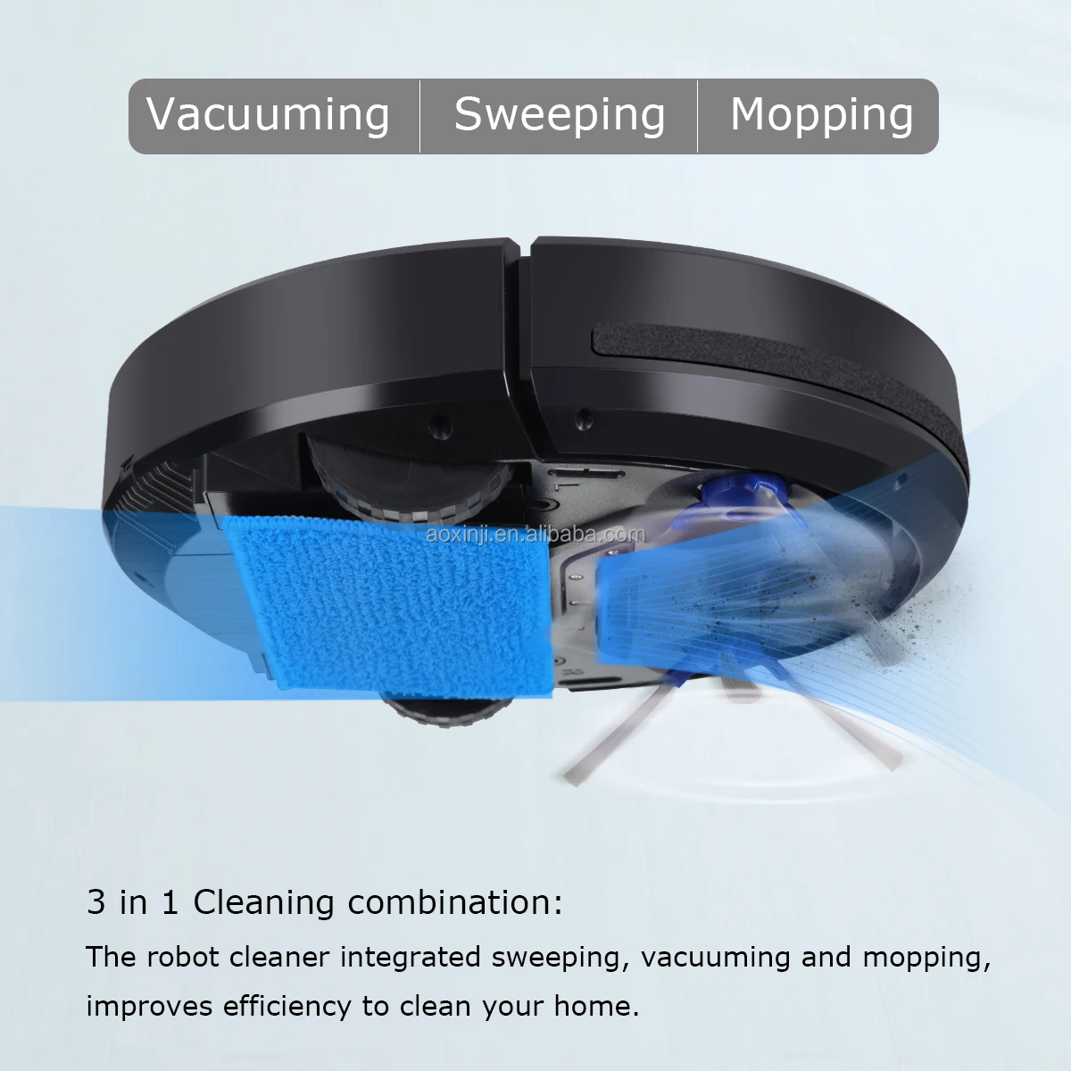 Mopping Sweeping Vacuuming 3 in 1 Cleaning Robot 2500PA Cordless Sweeping Cleaner Machine Tuya Smart and Smart Life WiFi Control