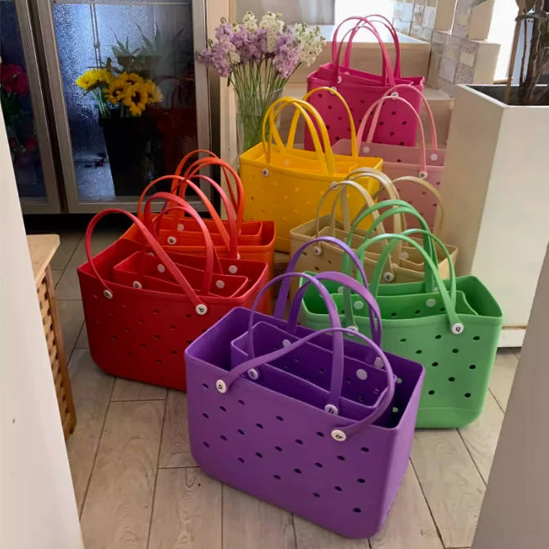 Wholesale Simply Southern XL Hand Tote Silicone Beach Bag Simply Southern Dot Pattern Bogg Bag Bog