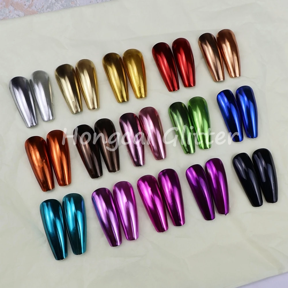 metallic effect shine nail mirror pigment chrome powder 27 colors DIY nails art