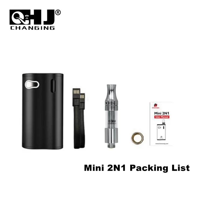 Wholesales Mini 2N1 Electronic Cigarette Preheating 510 Threads Vape Kit 1000mAh Box Mod with Vape Cartridge