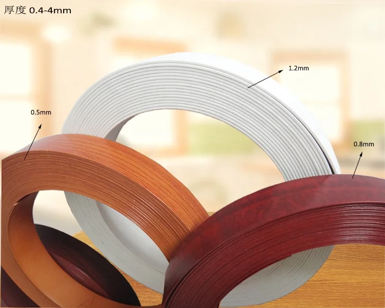 High Quality Plastic Edge Strips Wood Grain PVC Edge Banding Rolls