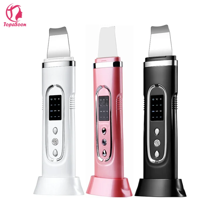 Portable Big Wireless Facial Skin Exfoliator Hot Selling Beauty Salon Ems Metal Plate Ultrasonic Vibration Skin Scrubber