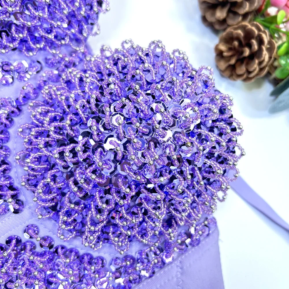 Handmade Beaded Padded Straps Women Ladies Cropped Tops Boning Corsage Bustier Bra Bustier Corselet Silver Sequin Gold Corset