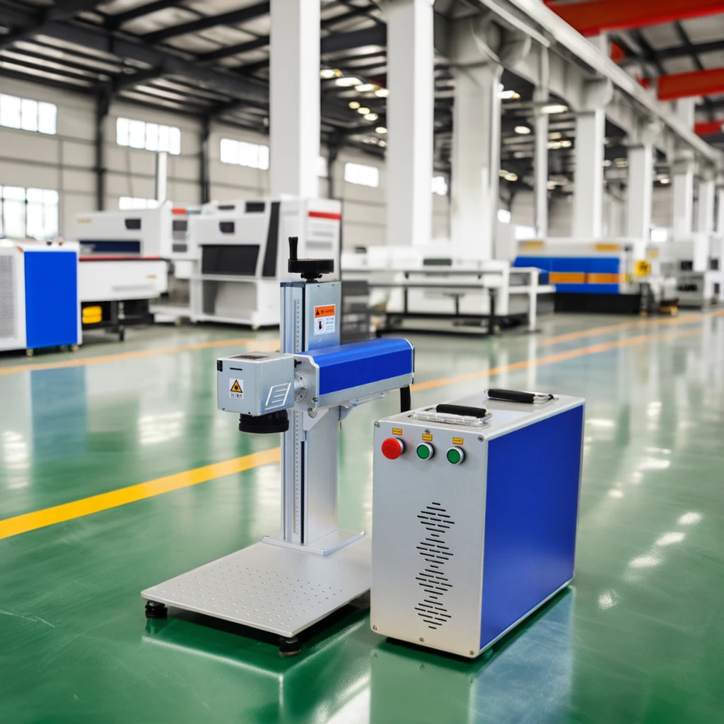 Portable CO2 Fiber Laser Marking Machine Desktop Remote Monitoring Air Cooling Supports AI DXF DST PLT DWG BMP Formats Home Use