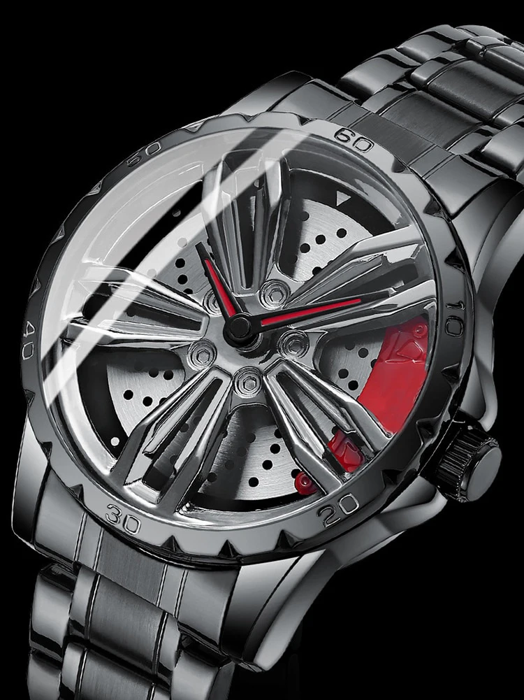 WYGICOO Reloj Llanta Felgen Uhr Roulette Alloy Car Hub Rim Wheel Watch