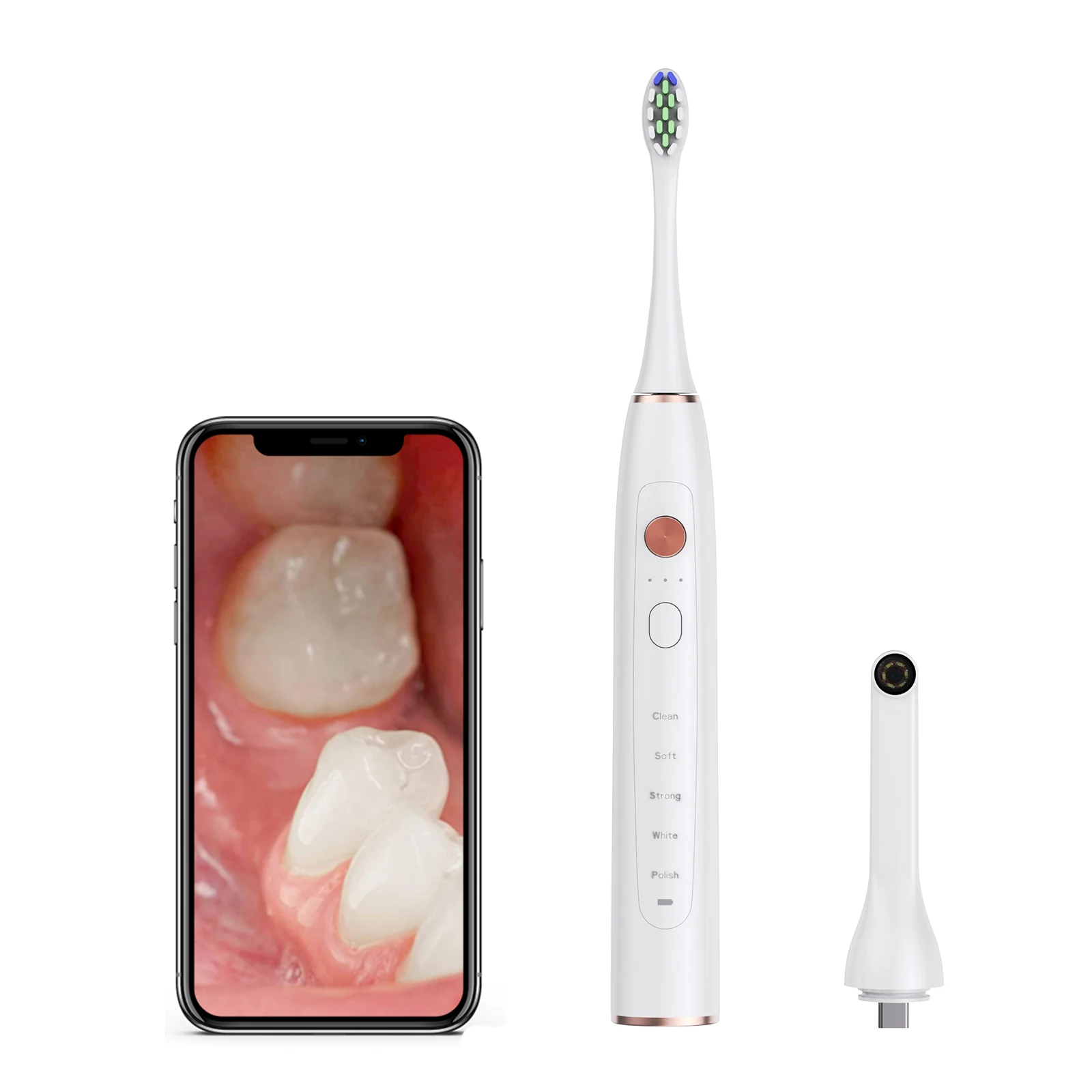 2024 Jssan Smart APP Sonic Electric Toothbrush Dual Button 15 Modes with Dental Intraoral Camera