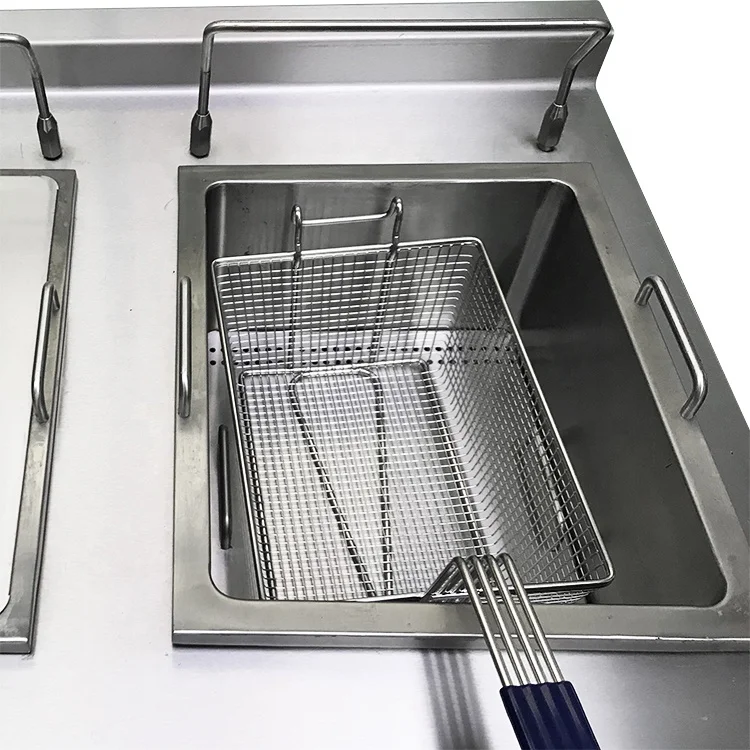 Restaurant commercial industrial banana electric 2 basket plantain chip fryer