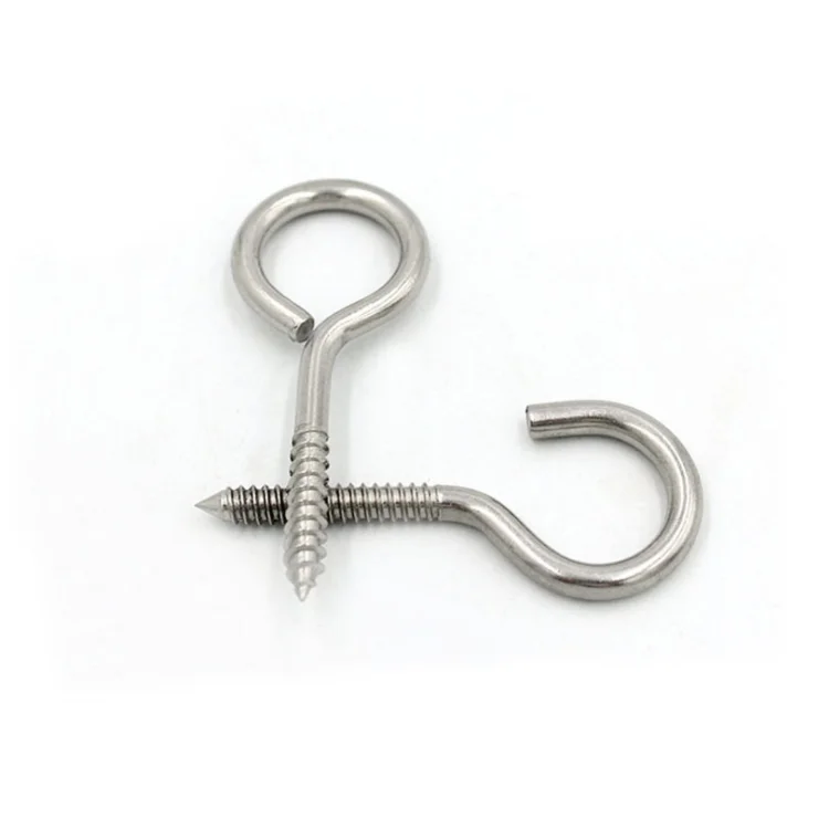 China fasteners SS304  Eyescrew Eyebolt Hook  Open Eye Screws Hook