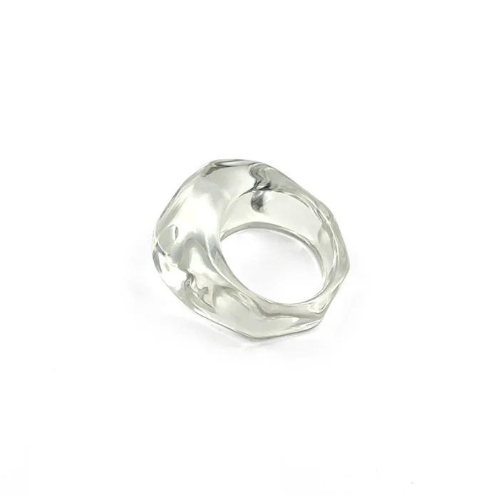 2022 Three-dimensional multi-color acrylic resin ring jewelry women plastic block transparent jewelry ring