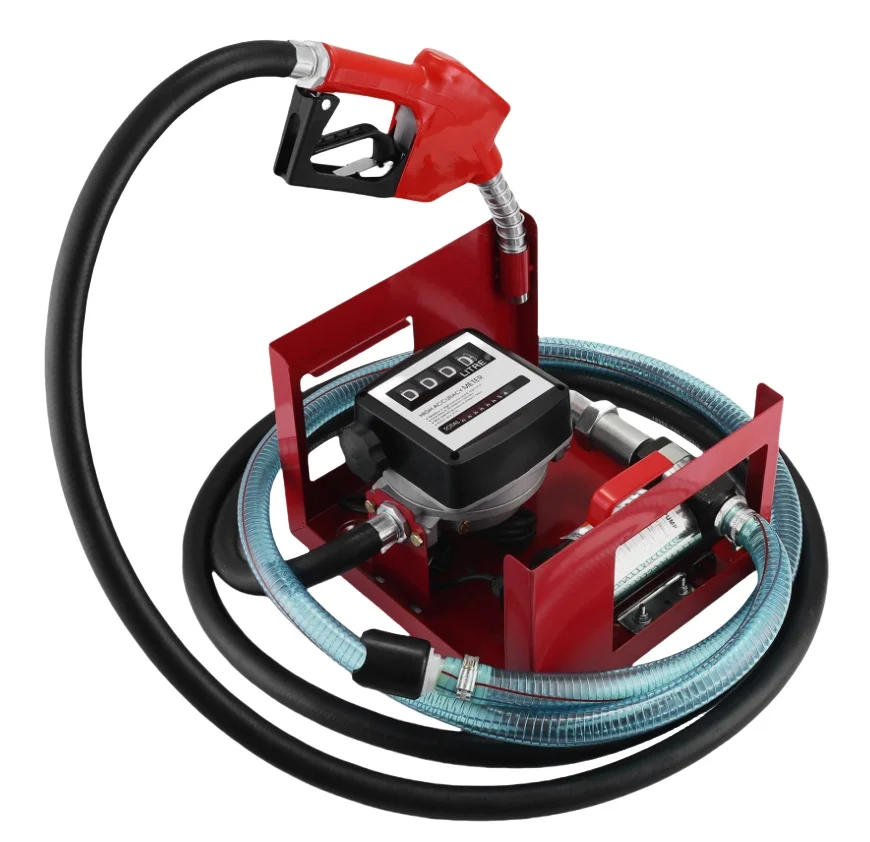 electric portable Fuel Transfer Pump Diesel Kerosene Oil dispenser pump kits battery DC 12V 24V AC 220V with nozzle flowmeter