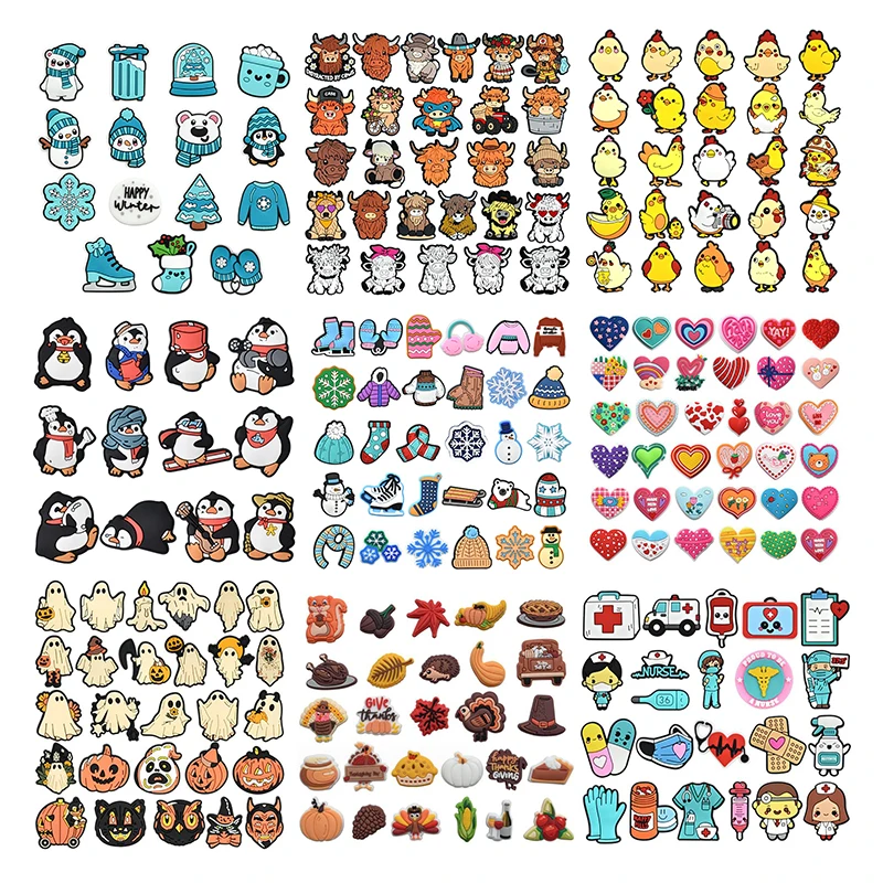 Anime custom shoe charms decoration More than 20000 design available soft halloween PVC shoe charms for Croc