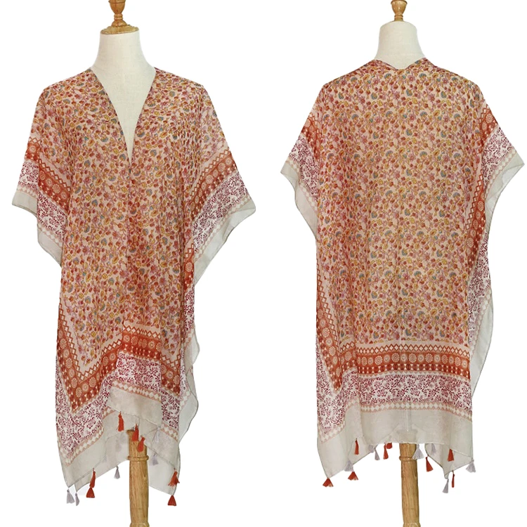 New Retro Wild Cheongsam Air Conditioning Shawl Summer Sunscreen Flowers Beach Towel Cotton And Linen Printed Scarf