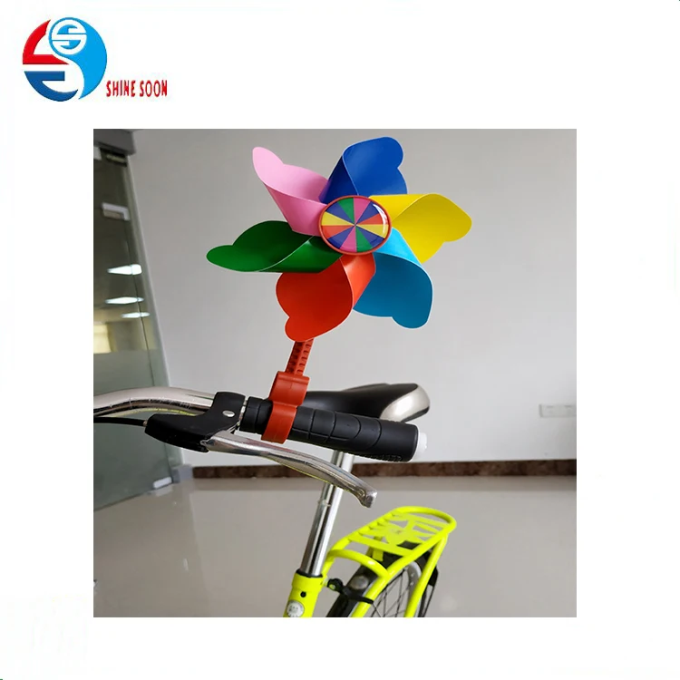 Рекламная детская пластиковая цветная ветряная мельница, игрушечная колесо, декоративная ветряная мельница для велосипеда