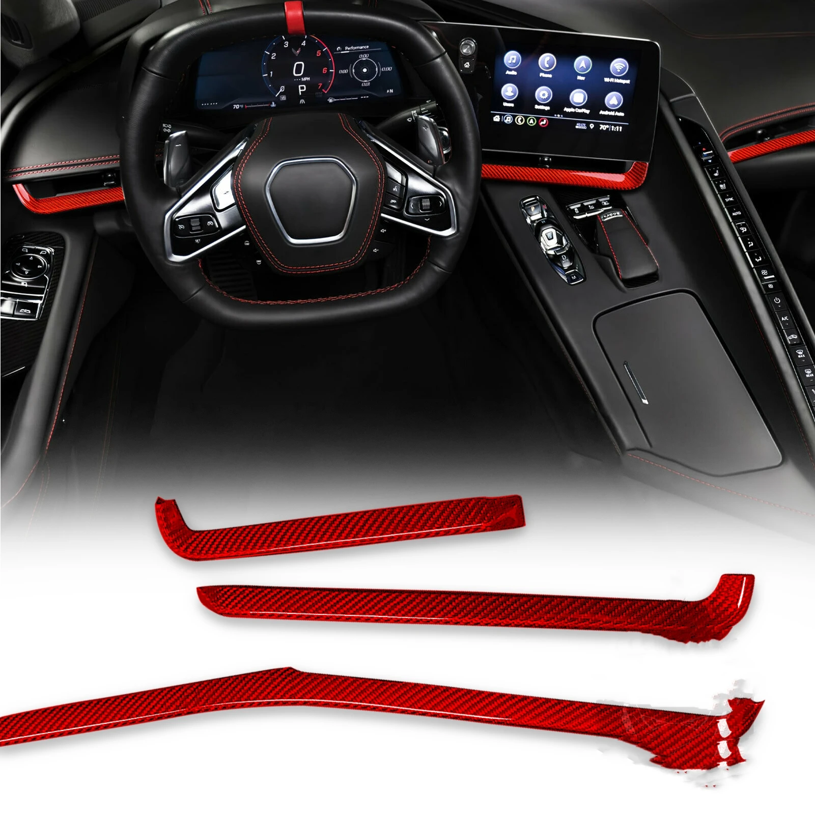 Автозапчасти из настоящего углеродного волокна, автомобильные аксессуары, 2022 внутренняя декоративная отделка приборной панели для Ce модели C8 2020 2021