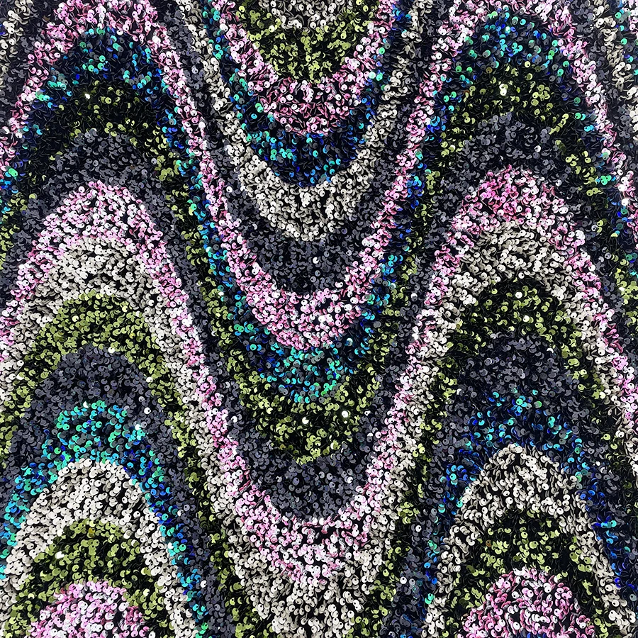 wholesale 2021 sari big wave elastic sparkling party embroidery velvet sequin fabric for derss