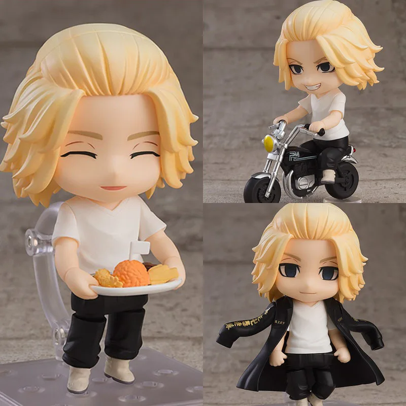 12cm Manjiro Sano anime figures Tokyo Revengers Figure Movable Replacement Parts Model Toy Q Version Cute Collectible Doll Gift