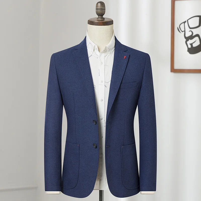 
Pure color cheaper notch lapel slim fit suit jacket for men wholesale 