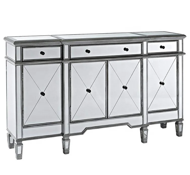 2024 Foshan Factory Hot Sale Mirror Furniture Modern Design Cabinet Home Decorative Sideboard Living