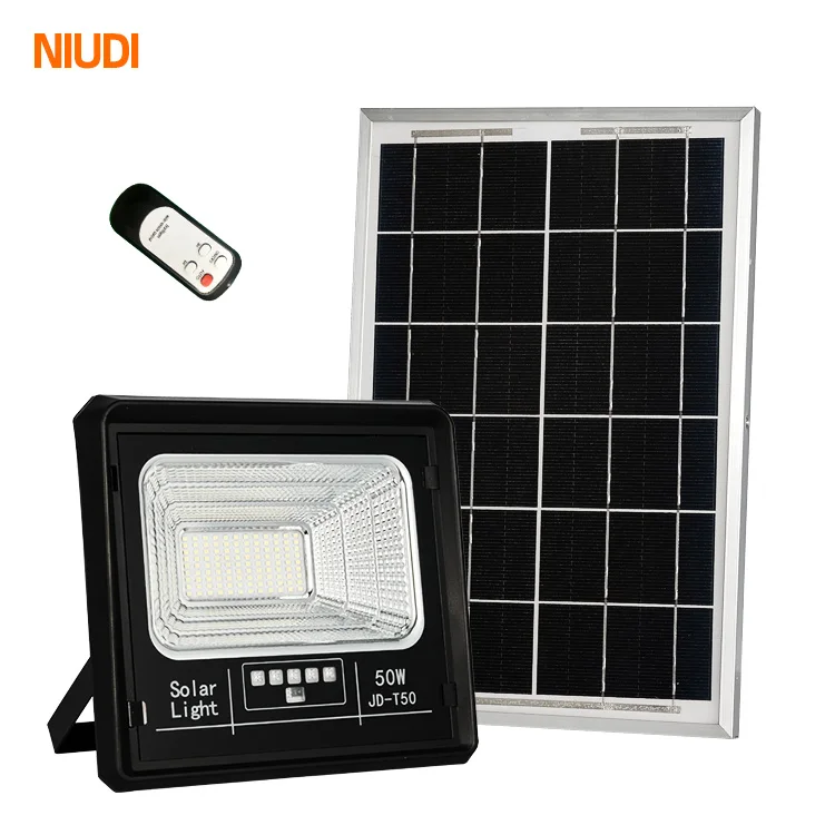 Niudi All In One Rechargeable Solar Flood Lighting 50w 80w 120w 200W Solar Led Garden Flood Light Reflector