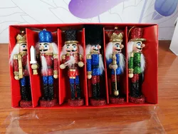 Decor Festival Christmas Ornaments Polyresin Handmade The Nutcracker Walnut Soldiers Dolls Statues For  Home Christmas Tress Xma