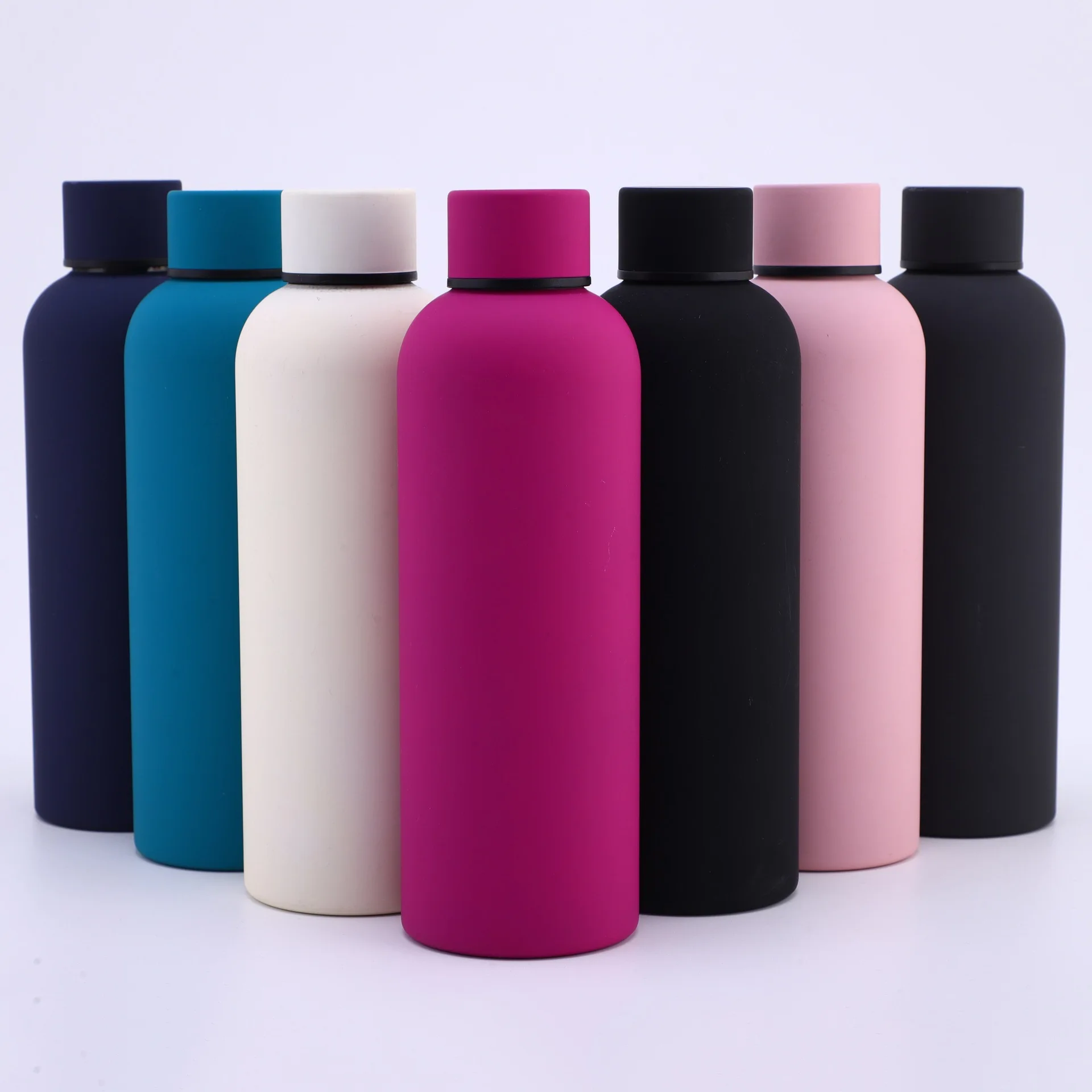 GV036 factory fashional market customized logo and package water heat transfer coating small mouth stainless steel bottle