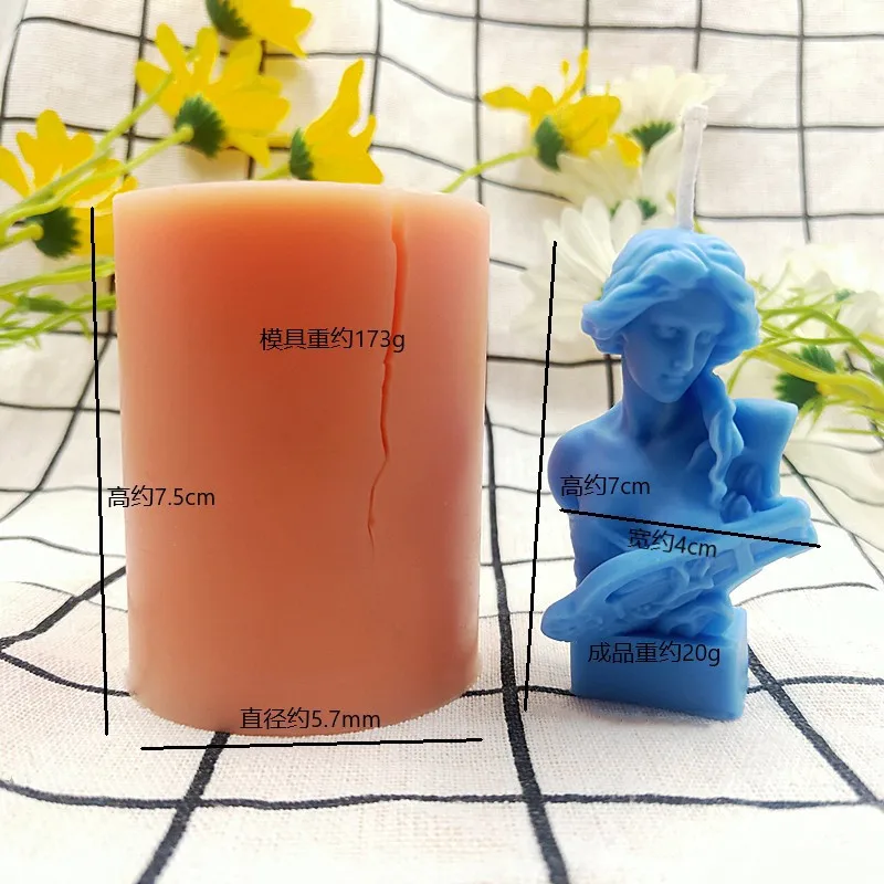 
Wholesale mythological figure Lyre Goddess 3D DIY silicone candle mold for candle making 