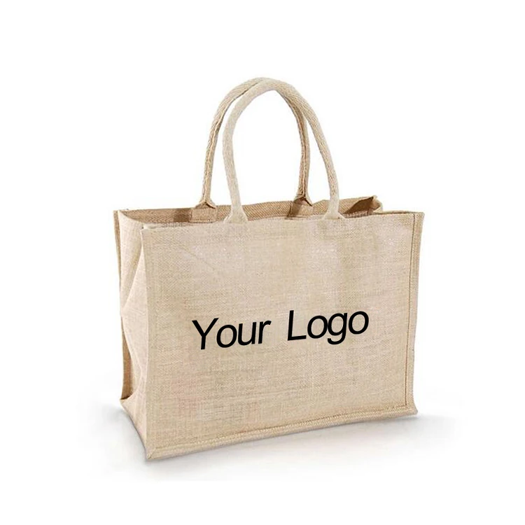 New beautiful custom printed jute bag cocoa beans color quality logo jute bags