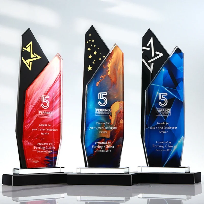 2024 новый дизайн сувенирные подарки бизнес награда высокое качество кристалл трофей для сувениров